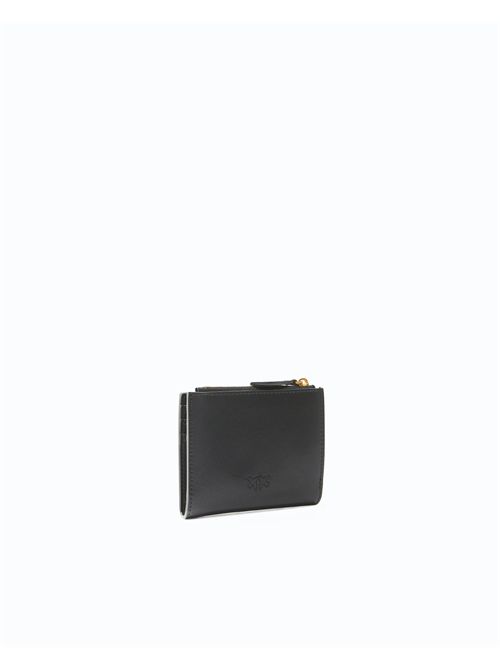 Portafoglio piccolo in pelle liscia con logo PINKO | 103610A0F1/Z99Q